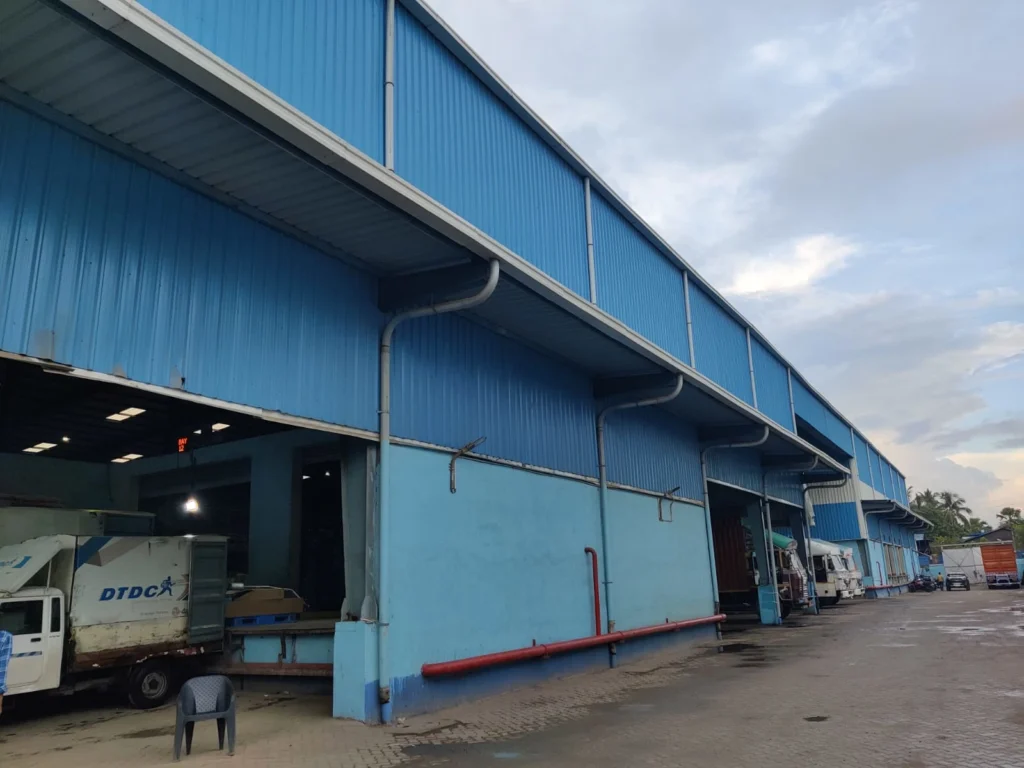 An impressive Pre Engineered Steel Building against a backdrop of blue sky