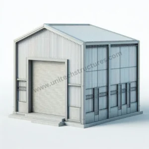 High-quality customized factory shed by Unitech Structural Works, featuring robust design and adaptable features.