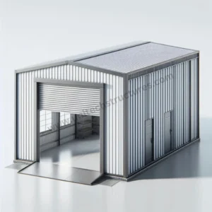 High-quality metal warehouse shed from Unitech Structural Works, showcasing strong construction and modern design features.