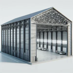 Prefabricated warehouse shed from Unitech Structural Works, showcasing efficient design and durable construction.