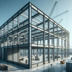 Steel prefabricated structure for commercial and industrial applications, designed and built by Unitech Structural Works.